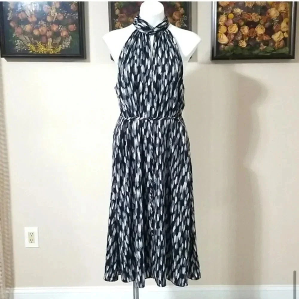Twist-Neck Satin Banana Republic Dress - Picture 11 of 14